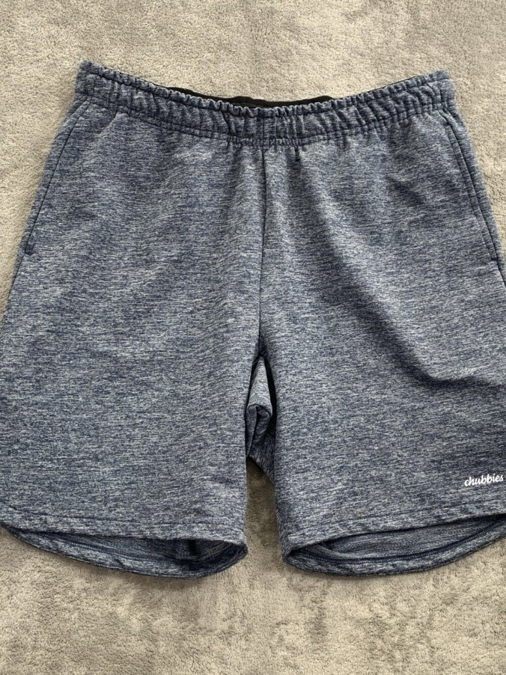 Chubbies Shorts Mens Large Blue Elastic Waist Drawstring 8” Workout Gym Lounge